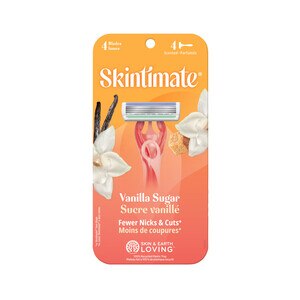 Schick Skintimate Exfoliating Vanilla 4-Blade Disposable Razors, 3 CT