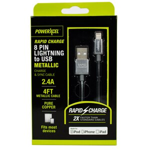 PowerXcel 4FT Lightning 2.4A Cable