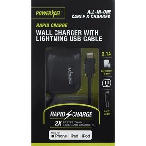 Powerxcel Wall Charger with Lightning USB cable