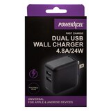 PowerXcel Fast Charge 24 Watt Dual Wall Charger, thumbnail image 1 of 4