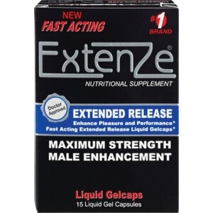 Extenze Extended Release Maximum Strength Male Enhancement Liquid Gel Capsules, 15 CT