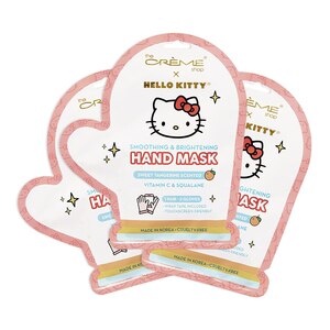 The Crème Shop x Hello Kitty Soothing & Brightening with Vitamin C & Squalene Hand Mask, Sweet Tangerine Scented, 1 Pair Each, 3 PK