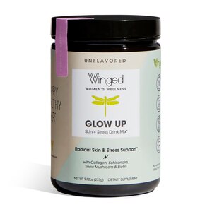 WINGED Glow Up Skin + Stress Drink Mix, Unflavored, 9.7 OZ