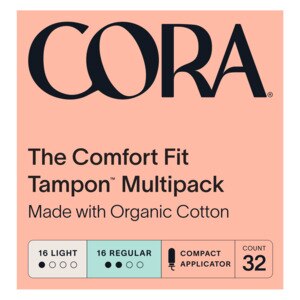 The Comfort Fit Tampon, Organic Cotton, Light and Regular absorbency, 32ct