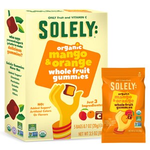 Solely Organic Mango & Orange Whole Fruit Gummies, 5 ct