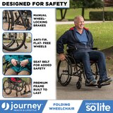 Journey Health and Lifestyle So Lite Folding Wheelchair with Padded Seat, thumbnail image 3 of 4