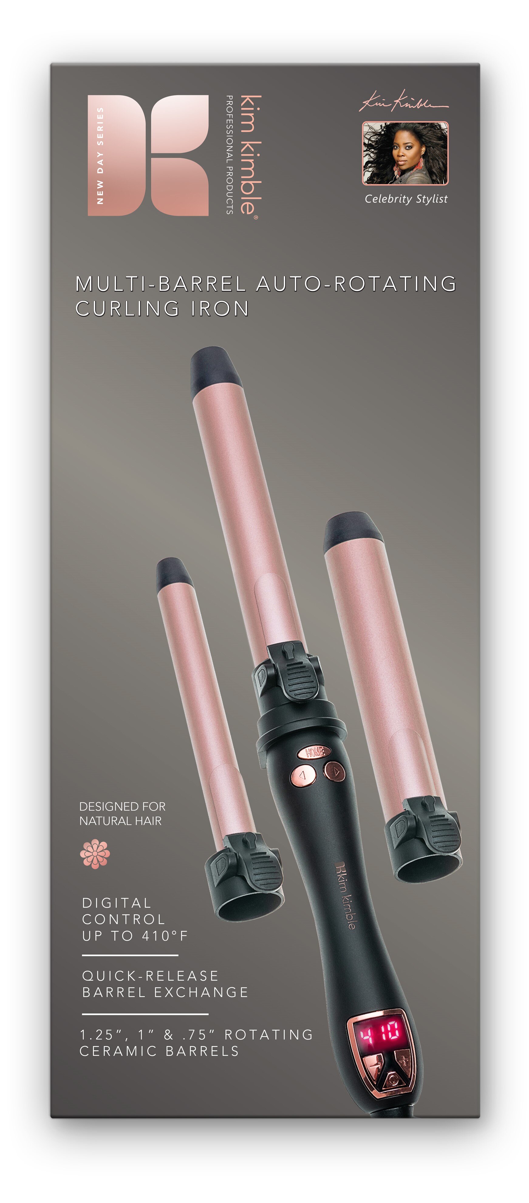 Kim Kimble Multi-Barrel, Auto Rotating Curling Iron