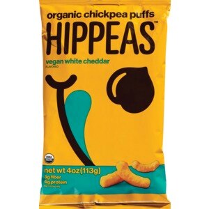 Hippeas Organic Chickpea Puffs, Vegan White Cheddar Flavored, 4 oz