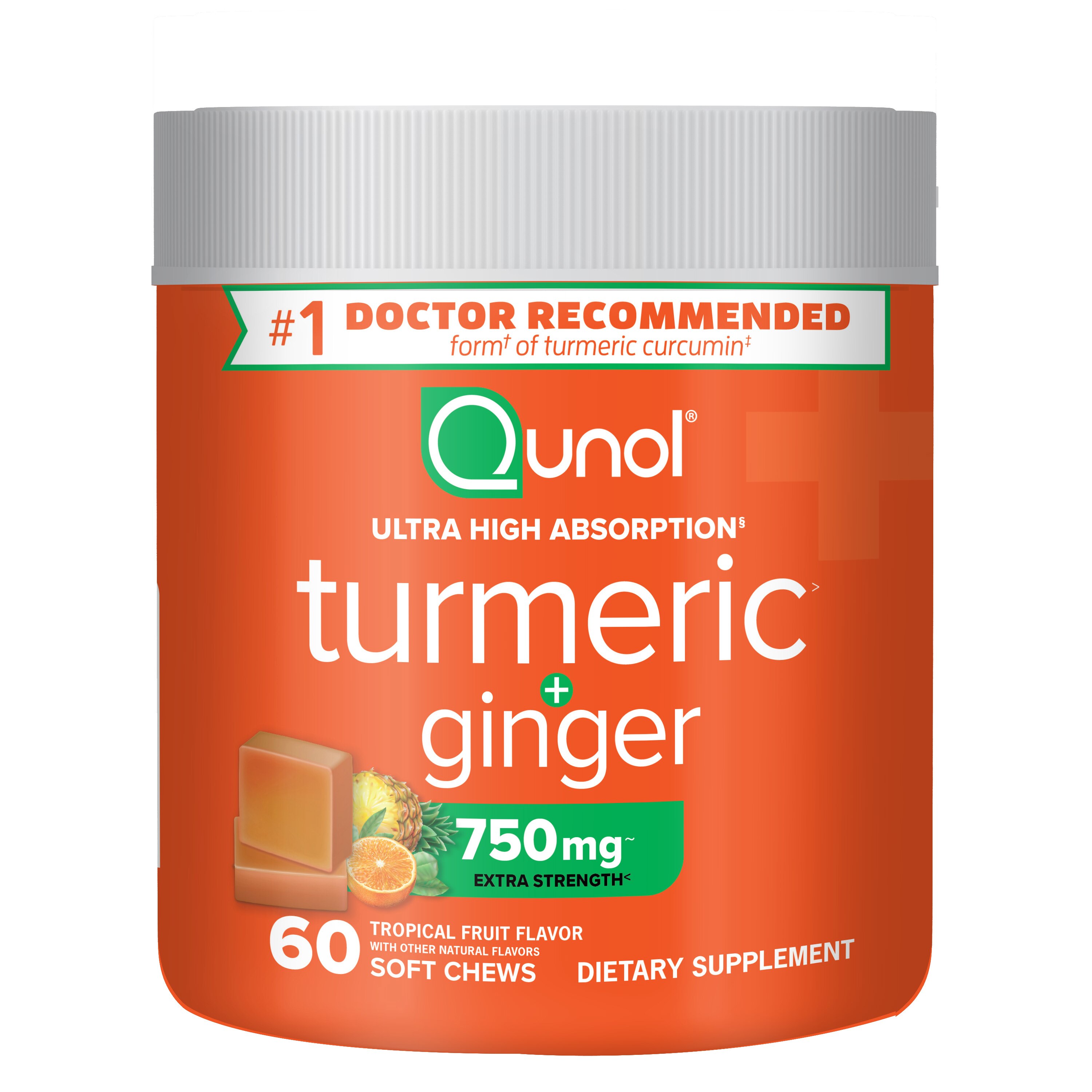 Qunol Turmeric + Ginger Chews, 60 CT