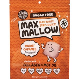 Max Mallow Burnt Caramel Keto Sugar Free Marshmallows, Fueled with Collagen & MCT Oil, 3.4 oz