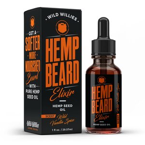Wild Willies Hemp Beard Elixir, Wild Vanilla Spice, 1 OZ