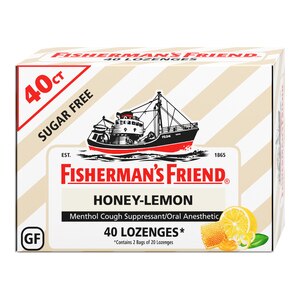 Fisherman's Friend Sugar Free Honey-Lemon Mentol Cough Suppressant/Oral Anesthetic, 40 CT