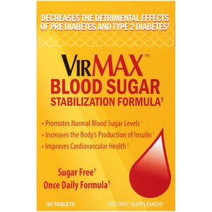 VirMax Blood Sugar Stabilization Formula Dietary Supplement Tablets, 30/Pack