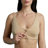 Slick Chicks Wireless Zip Front Bra, Beige, thumbnail image 1 of 3