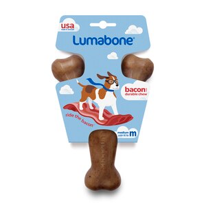 Lumabone Wishbone Bacon Flavor Dog Chew Toy, Medium