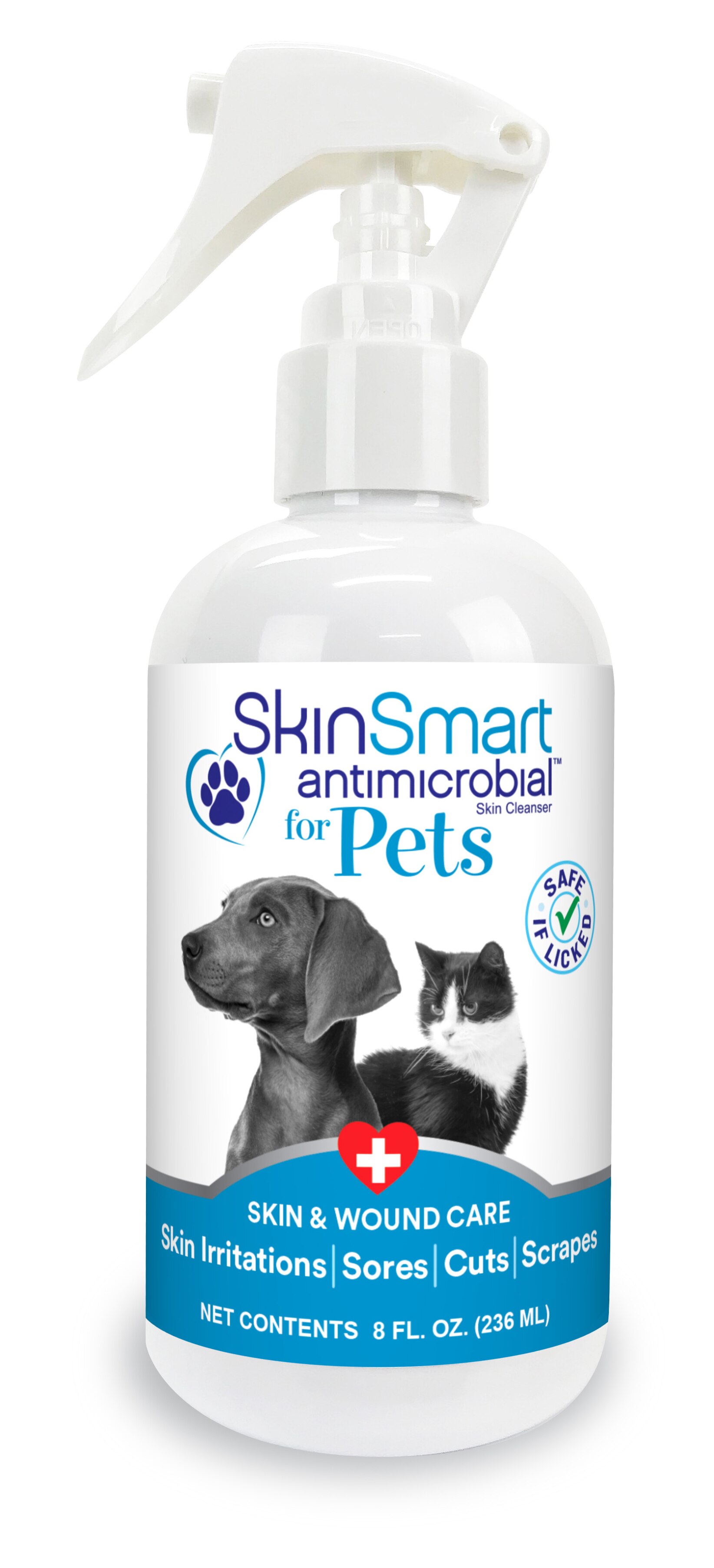 SkinSmart Antimicrobial Skin Cleaner for Pets, 8 OZ