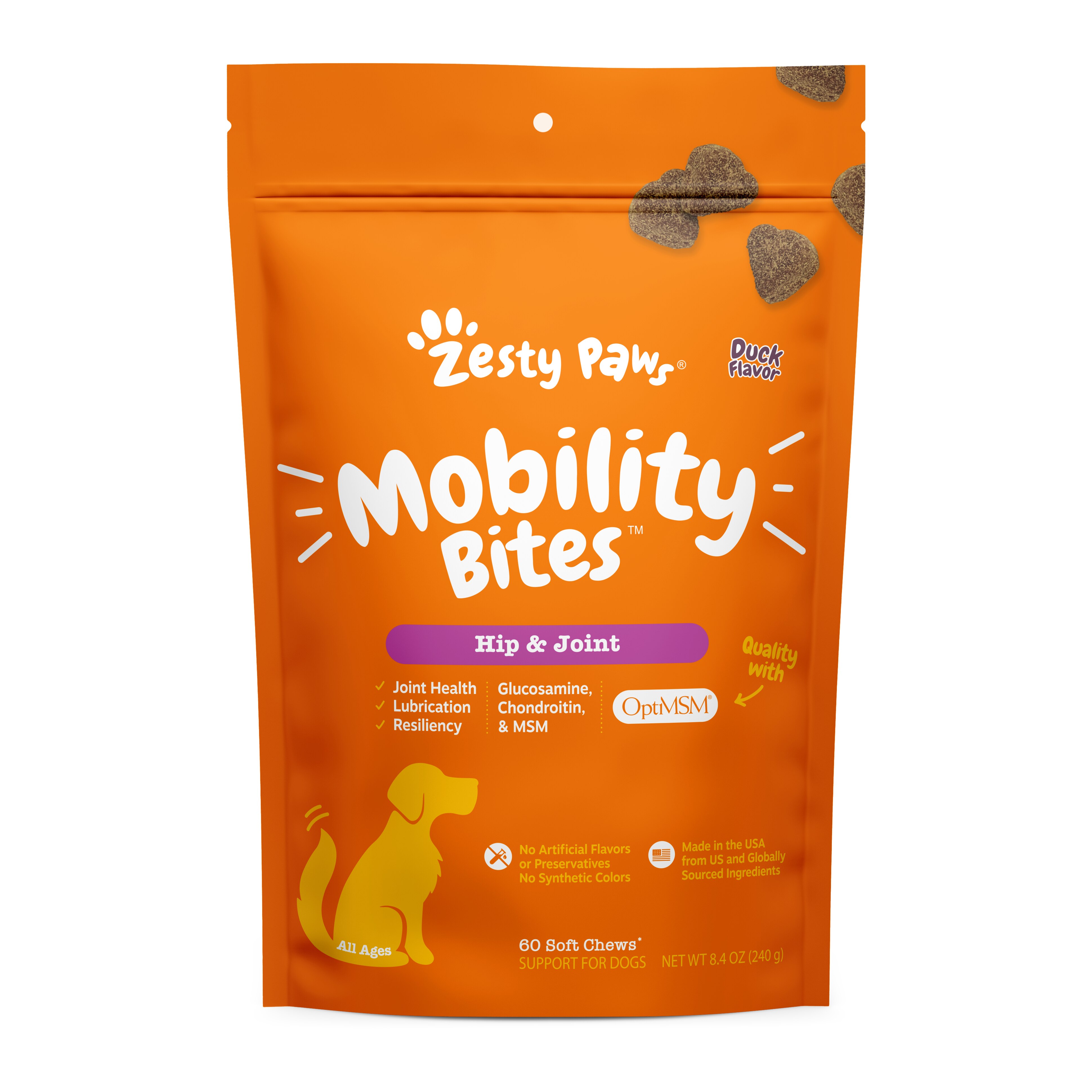 Zesty Paws Mobility Bites, Duck, 60ct