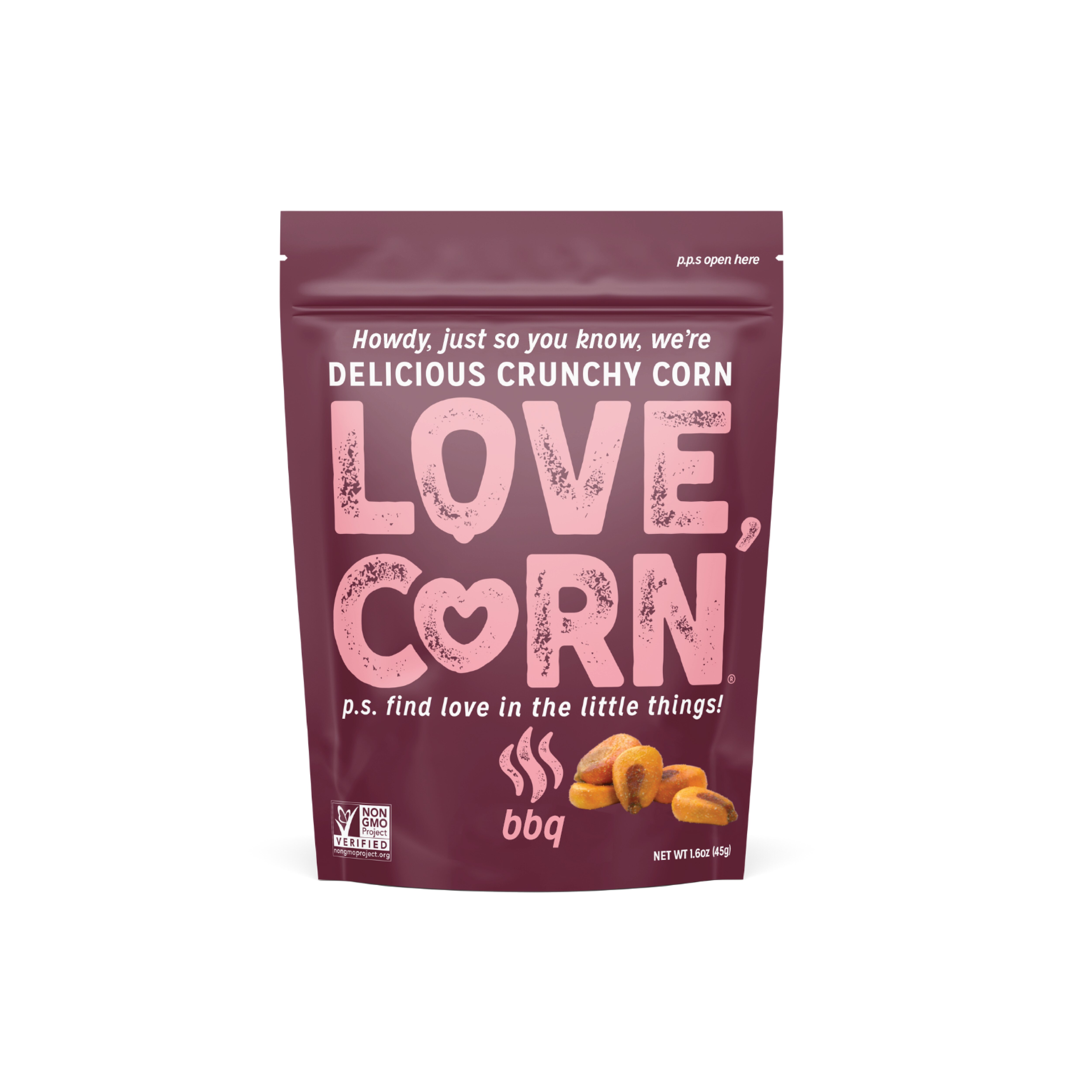 Love Corn BBQ Delicious Crunchy Corn, 1.6 oz