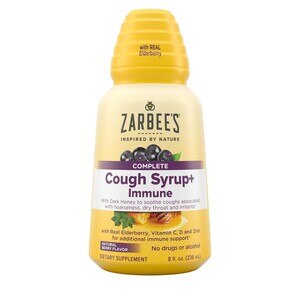 Zarbee's Complete Cough Syrup+ Immune Support Liquid, Berry, 8 OZ