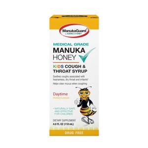 ManukaGuard Kids Daytime Cough & Throat Syrup, Honey Lemon, 4 OZ