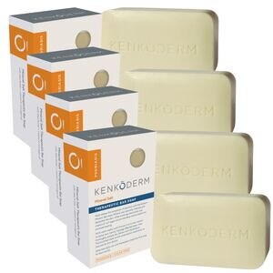 Kenkoderm Psoriasis Mineral Salt Soap with Argan Oil & Shea Butter - 4.25 oz, 4 Bars