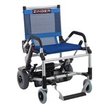 Journey Health and Lifestyle Zinger Folding Power Chair with Arm Rests, Portable Indoor Outdoor Powered Mobility Chair, Blue, thumbnail image 1 of 4