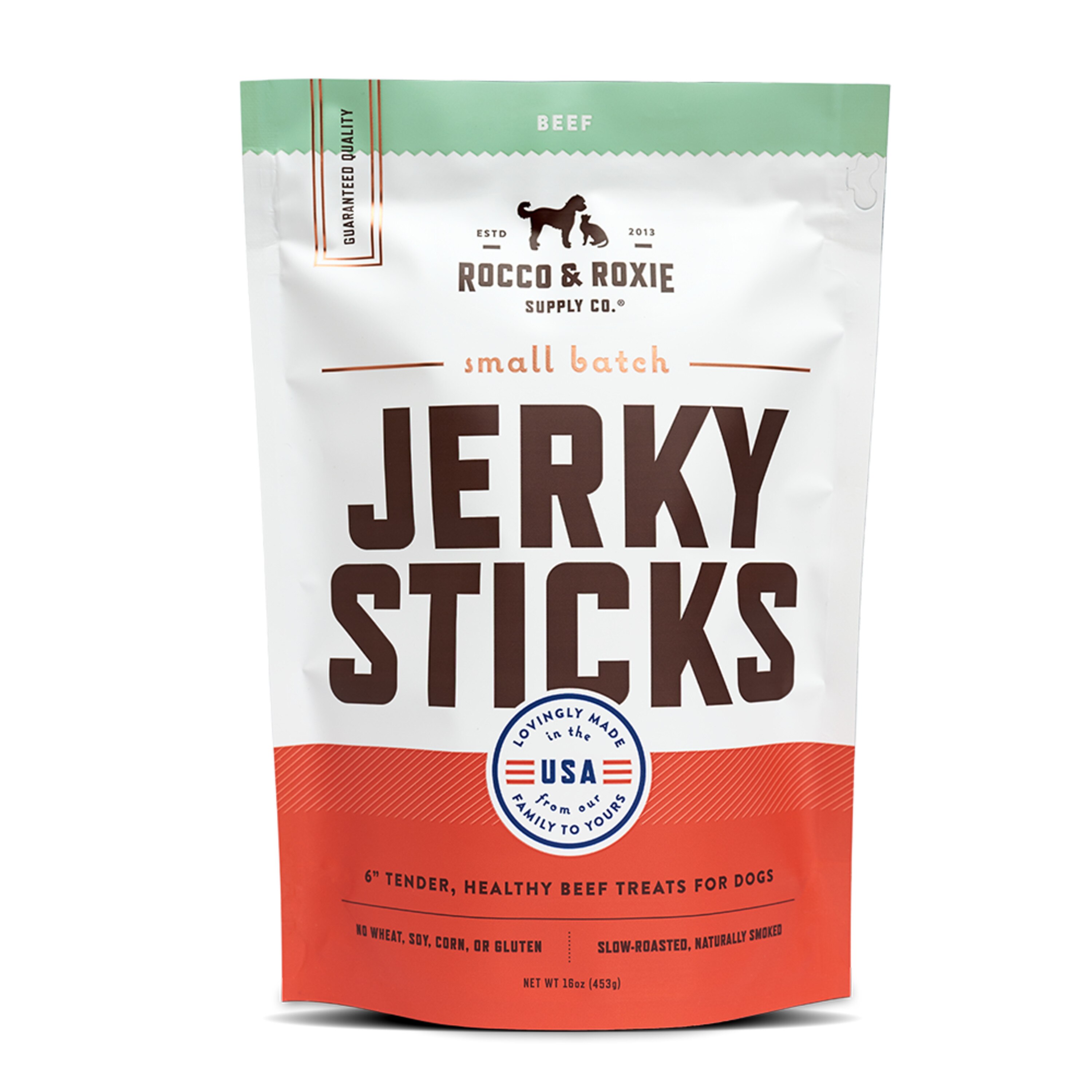 Rocco & Roxie Dog Beef Jerky Stick, 16 oz