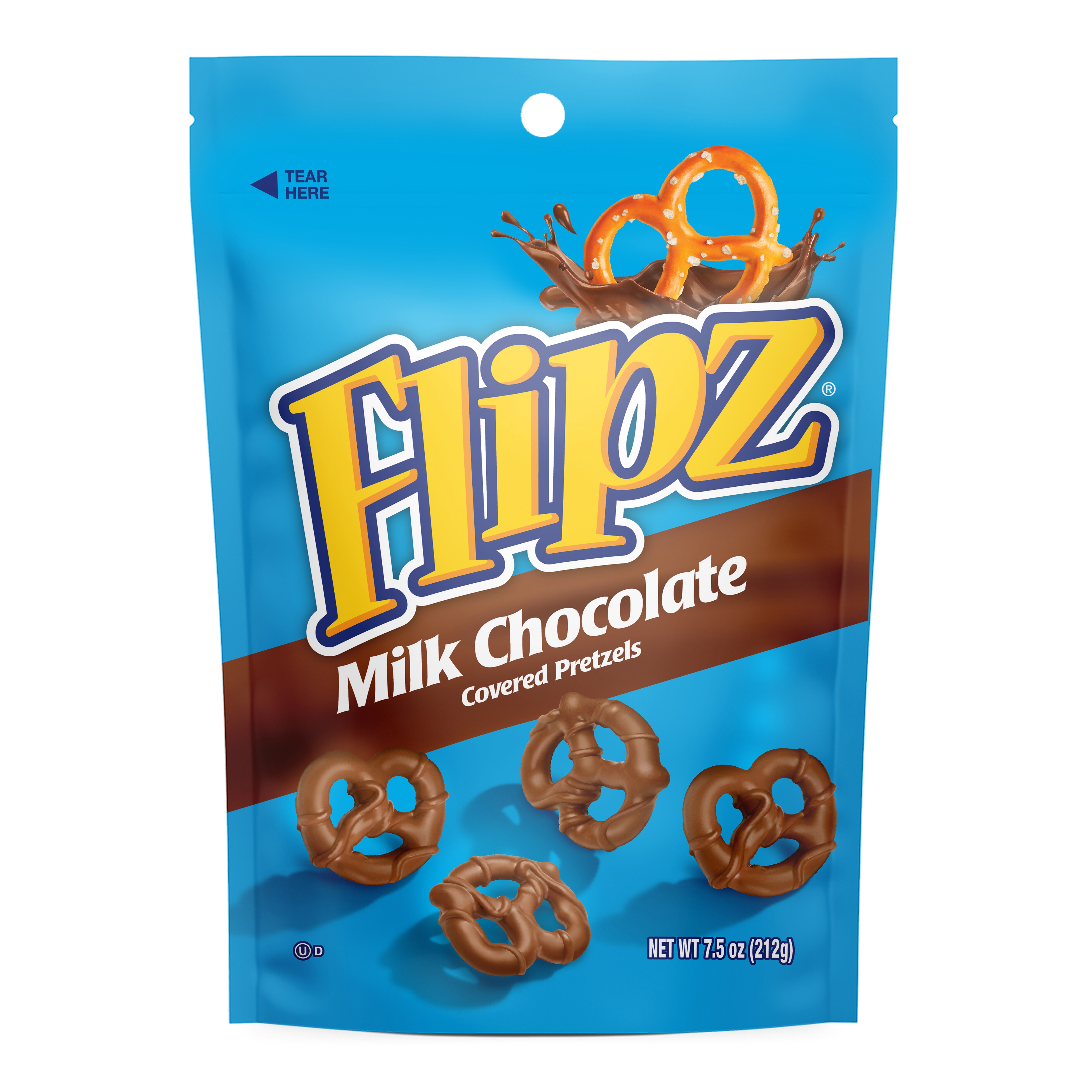 Flipz Chocolate Covered Pretzels, Milk Chocolate, 7.5 oz