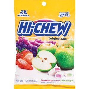 Hi-Chew Original  Mix, Strawberry, Grape & Green Apple Fruit Chews, 3.53 oz