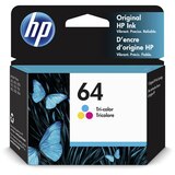 HP 64 Tri-Color Ink Cartridge, thumbnail image 1 of 1