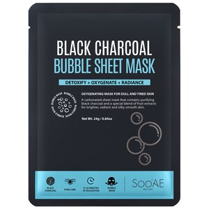 SooAE Black Charcoal Bubble Sheet Mask