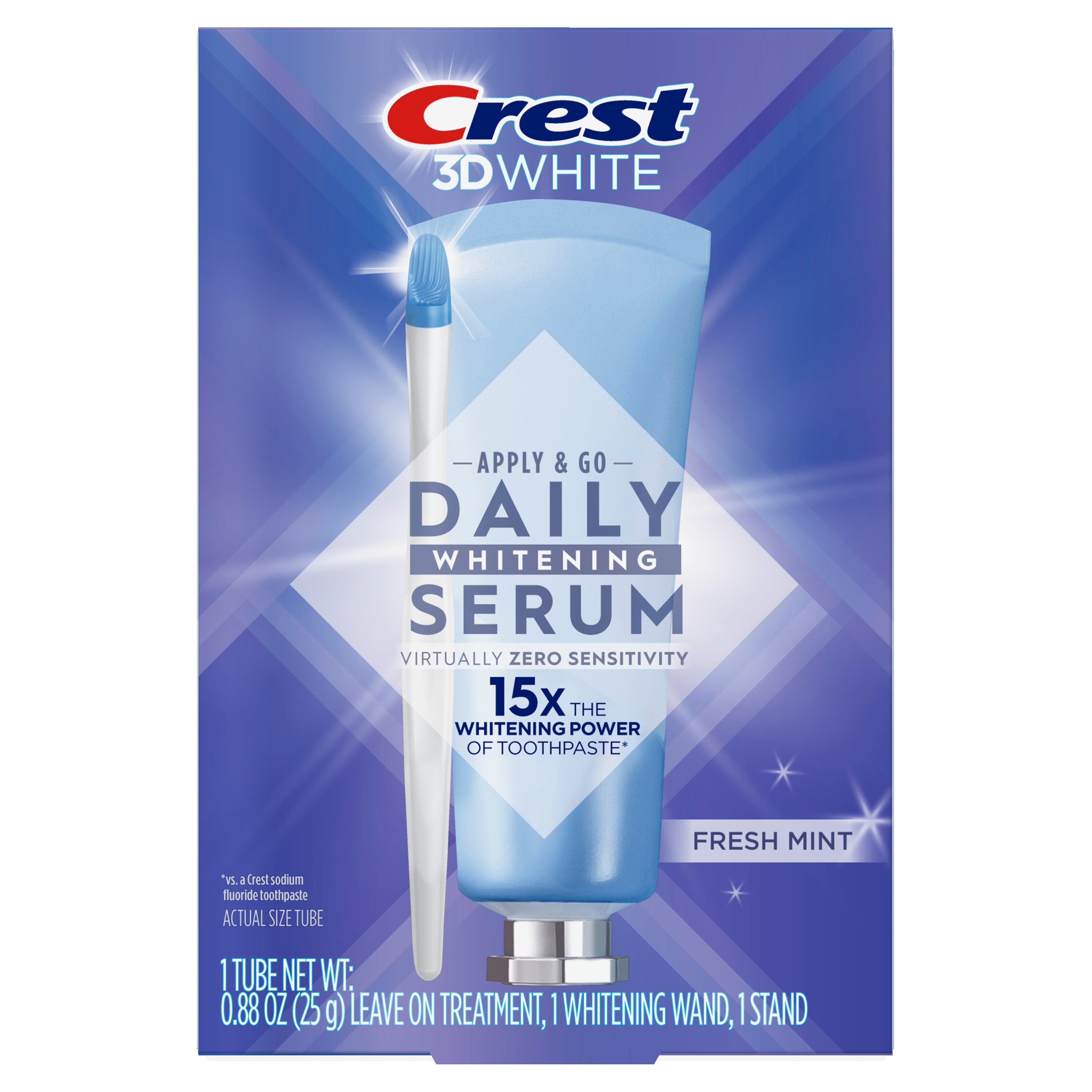 Crest 3D White Daily Whitening Serum, Fresh Mint, 0.88 OZ