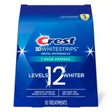 Crest 3D Whitestrips Dental Whitening Kit, 1 Hour Express, 10 Treatments, thumbnail image 1 of 8
