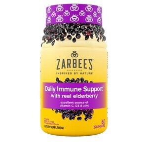 Zarbee's Daily Immune Support* Gummies with Real Elderberry, Vitamins A, C, D, E, & Zinc, 60 CT