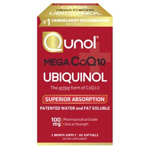 Qunol Mega CoQ10 Ubiquinol Superior Absorption 100mg Softgels, 60 CT
