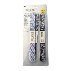 Diamond Cosmetics Fun File Nail Files, 3 CT