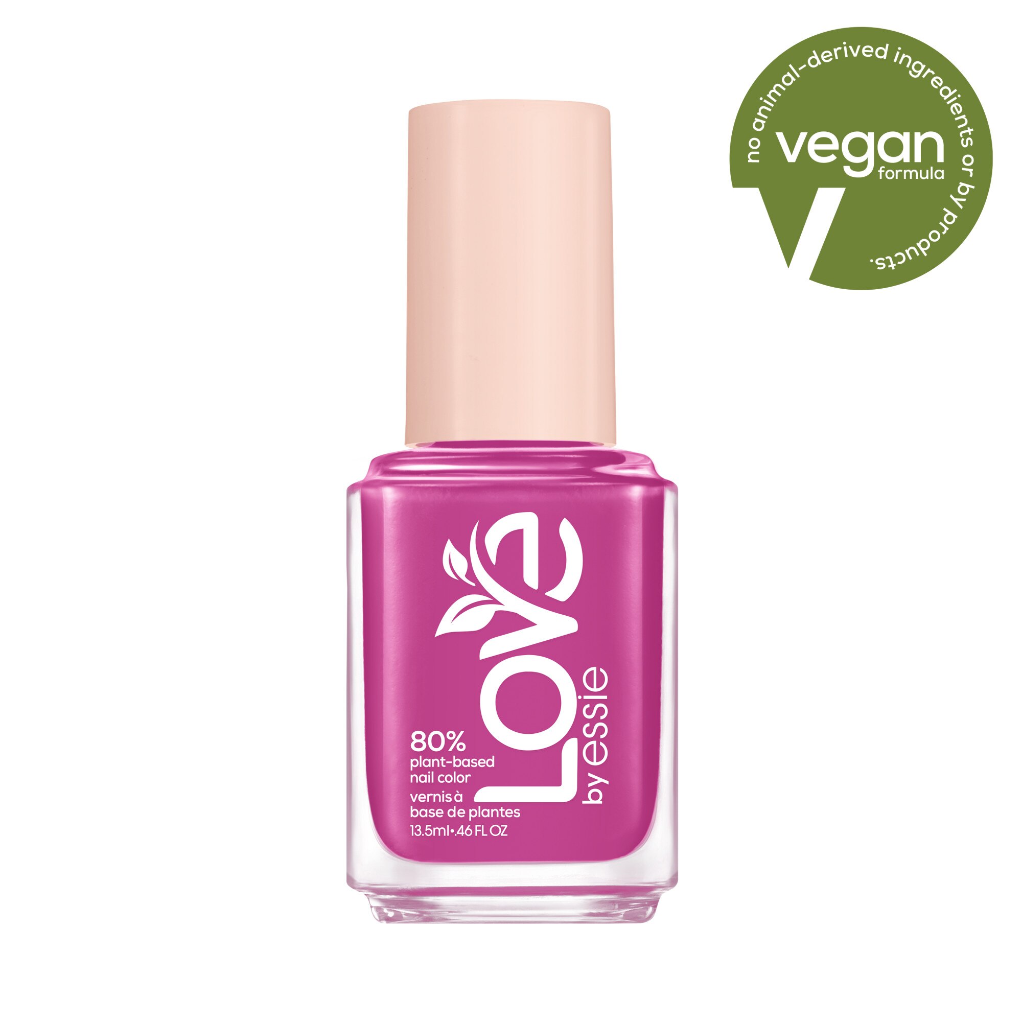 love by essie 80 Percent Plant-Based Nail Polish, Vegan, get it girl (pink), 0.46 fl oz