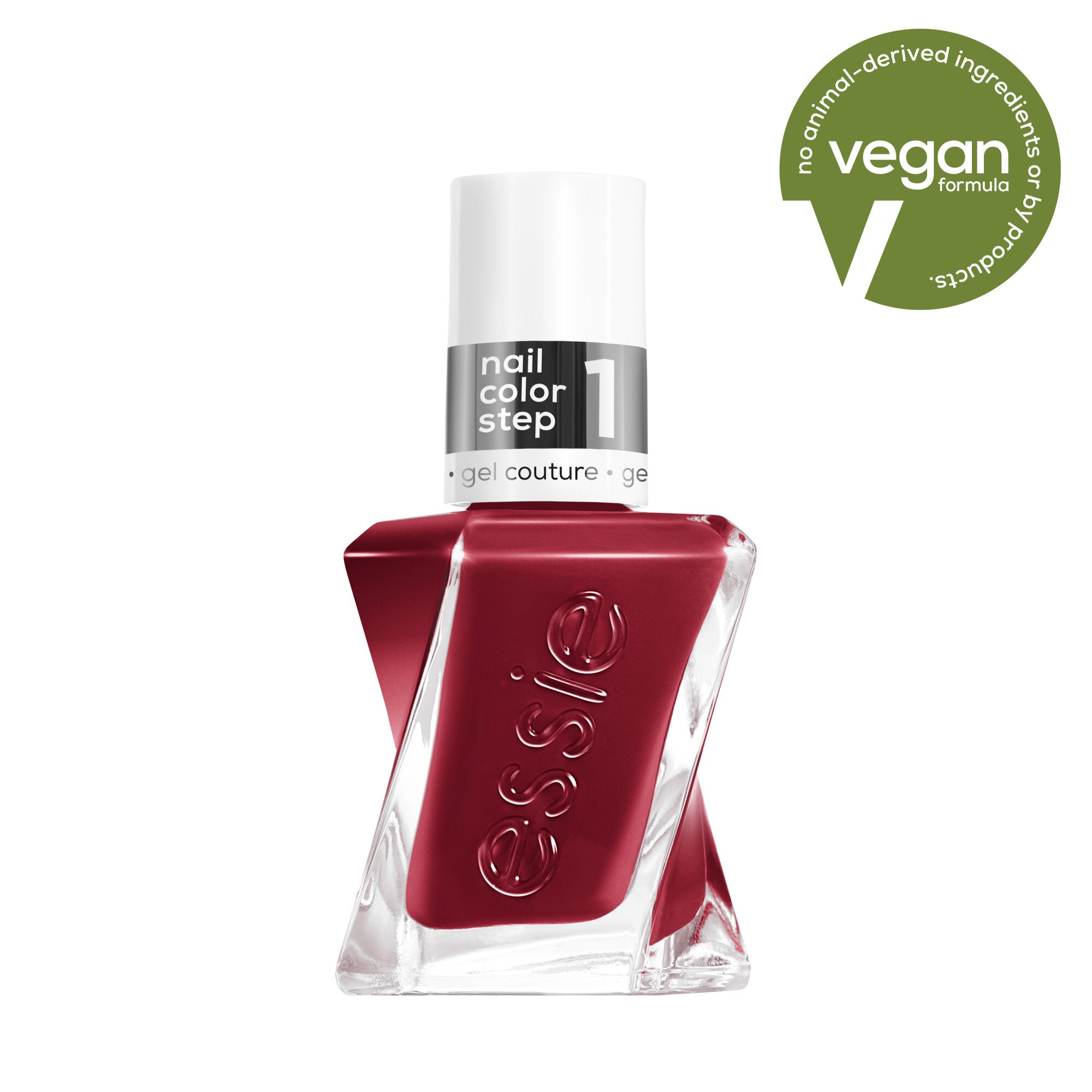 essie gel couture Long-Lasting Nail Polish, Vegan, put in the patchwork (red), 0.46 fl oz