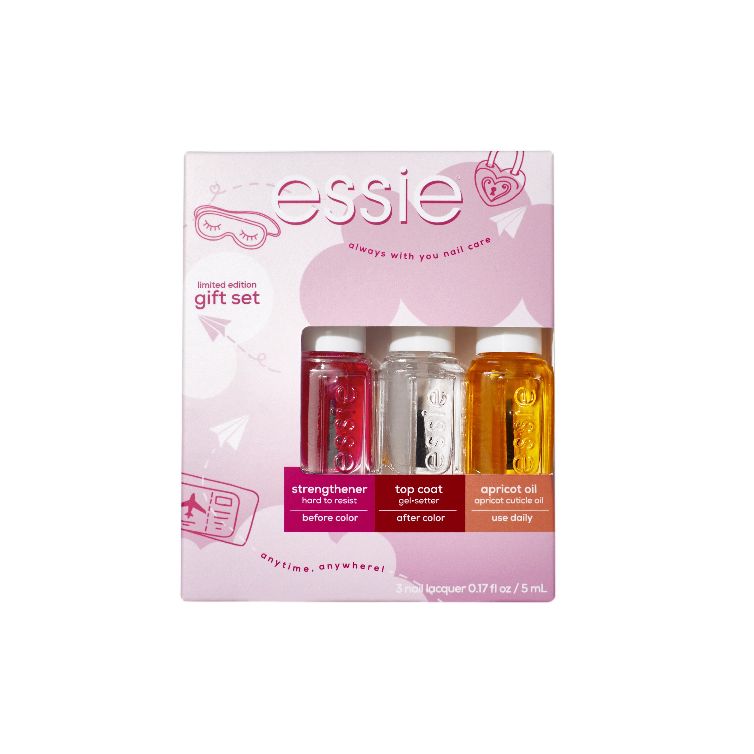 essie Salon-Quality Nail Care, Vegan, always with you nail care essentials (3-Piece Kit)