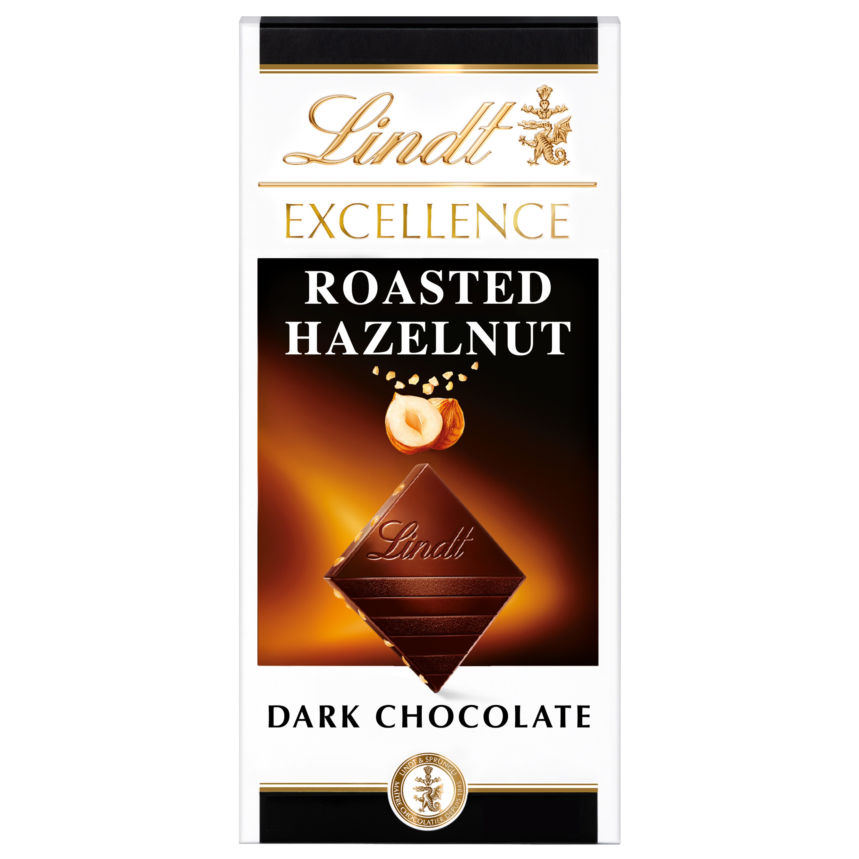 Lindt Excellence Roasted Hazelnut Dark Chocolate Candy Bar, 3.5 oz