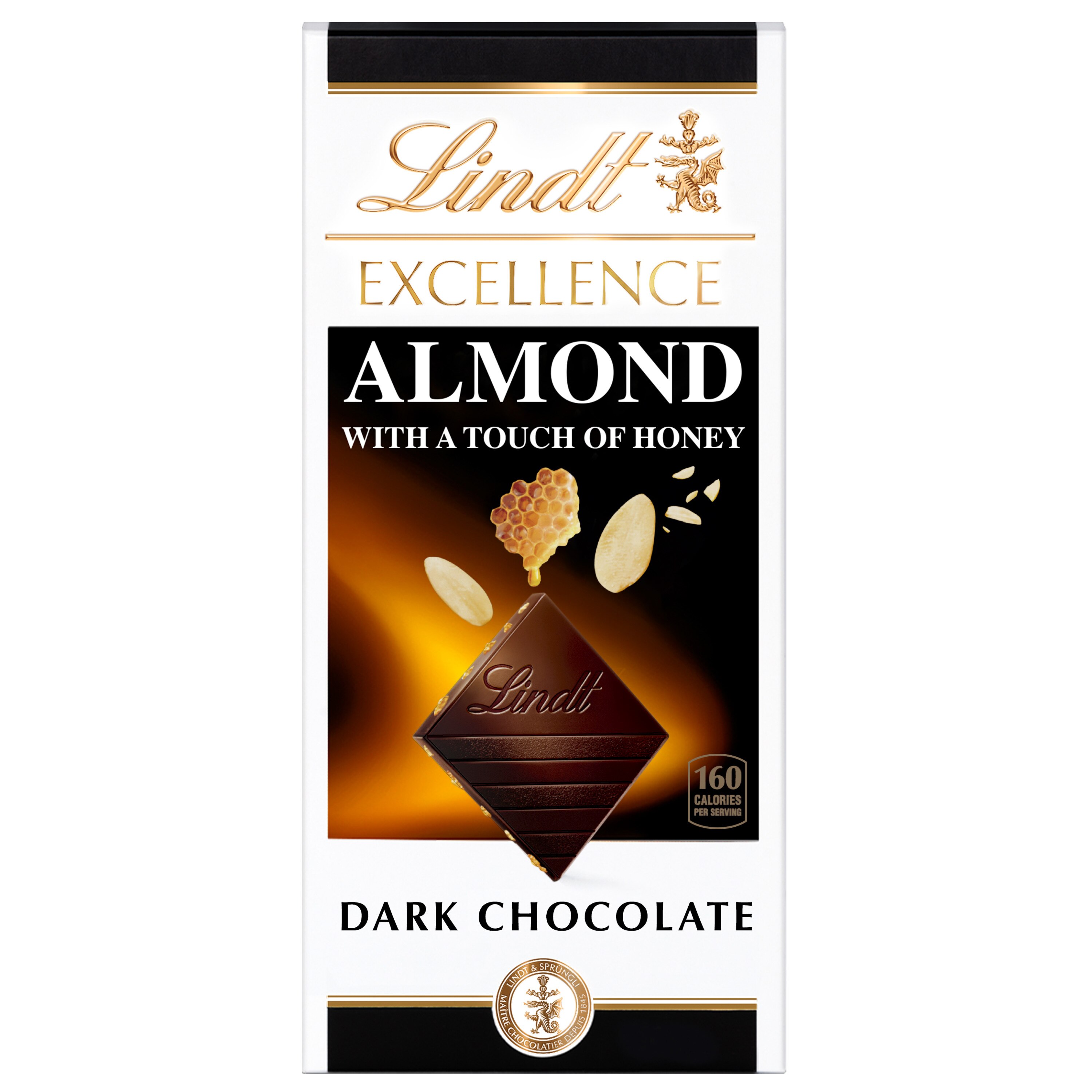 Lindt Excellence Almond with a Touch of Honey Dark Chocolate Candy Bar, 3.5 oz