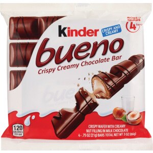 Kinder Bueno Crispy Cream Chocolate Bar, 4 ct, 3 oz