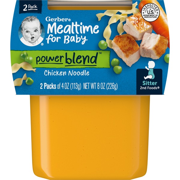 Gerber Chicken Noodle Baby Food 4 OZ, 2 CT