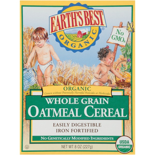 Earth's Best, Organic Whole Grain Oatmeal Cereal, 8 oz Box