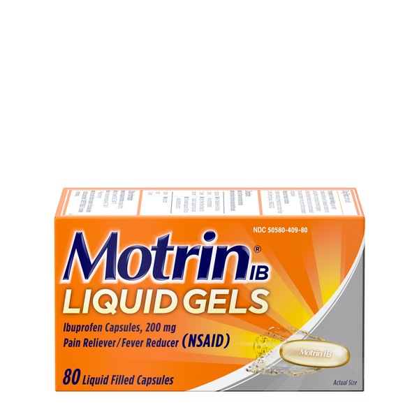 Motrin IB Liquid Gels 200 MG Ibuprofen Capsules