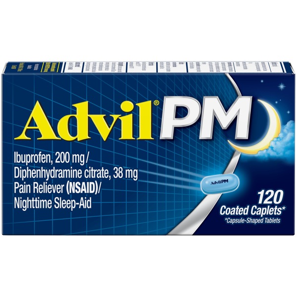 Advil PM Pain Reliever/ Nighttime Sleep-Aid Coated Caplets