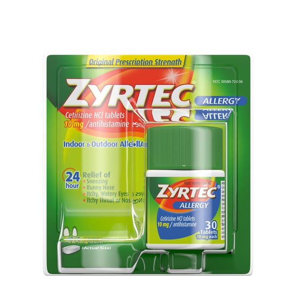 Zyrtec 24HR Allergy Relief Tablets, 10mg Cetirizine HCl