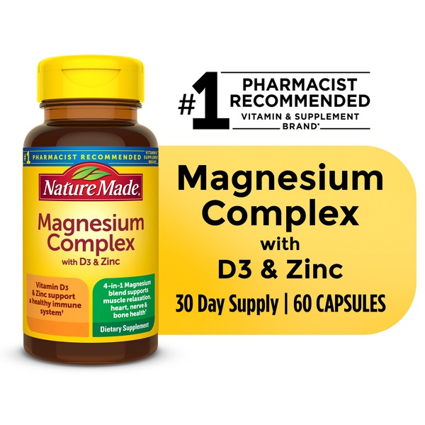 Nature Made Magnesium Complex with Vitamin D and Zinc Supplements, 60 CT