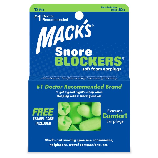 Mack's Snore Blockers 12 Pair Foam Earplugs