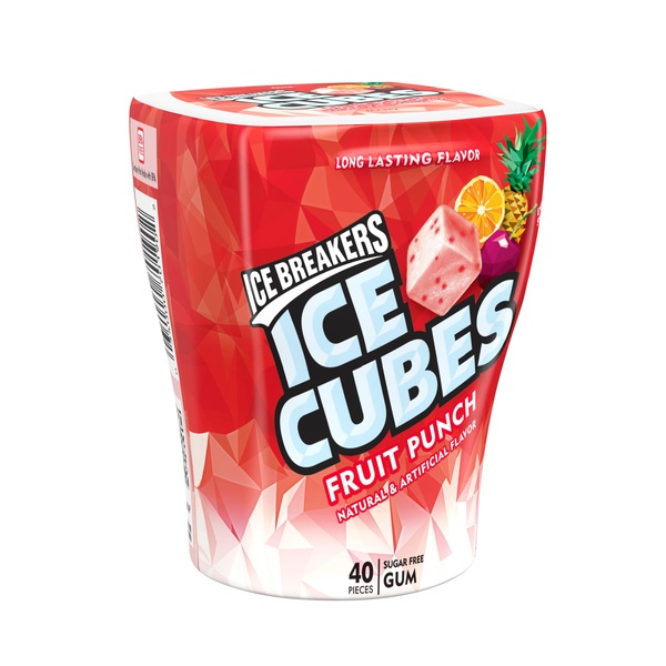 Ice Breakers Ice Cubes Sugar Free Fruit Punch Gum, 40 ct, 3.24 oz